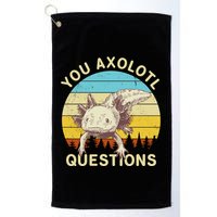 You Axolotl Questions Retro Funny Reptile Golf Towel