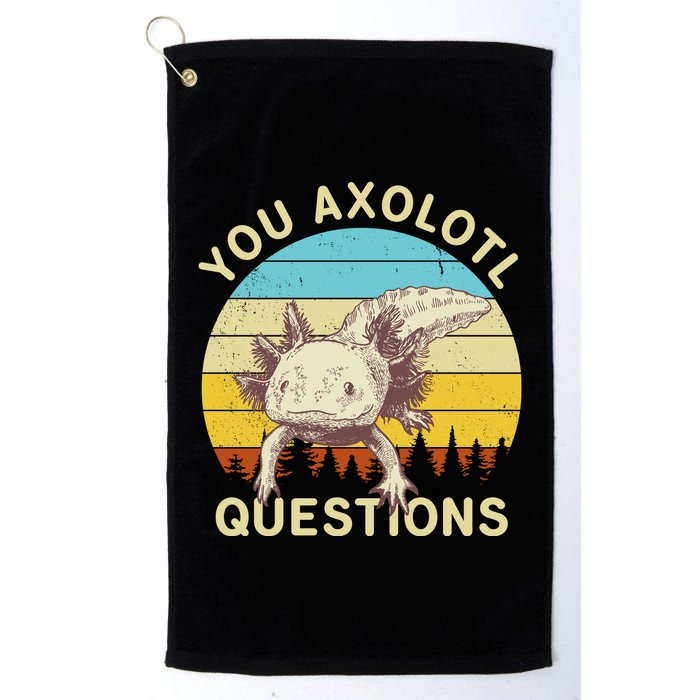 You Axolotl Questions Retro Funny Reptile Golf Towel