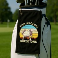 You Axolotl Questions Retro Funny Reptile Golf Towel