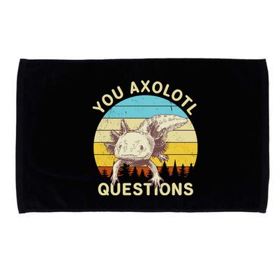 You Axolotl Questions Retro Funny Reptile Microfiber Hand Towel