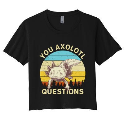 You Axolotl Questions Retro Funny Reptile Crop Top