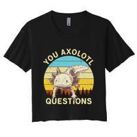You Axolotl Questions Retro Funny Reptile Crop Top