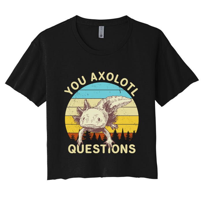 You Axolotl Questions Retro Funny Reptile Crop Top