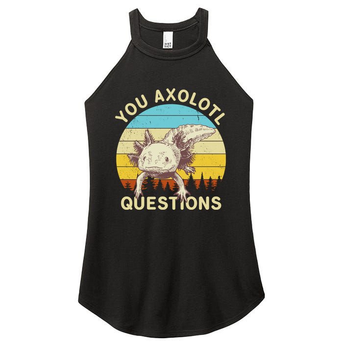 You Axolotl Questions Retro Funny Reptile Women's Perfect Tri Rocker Tank