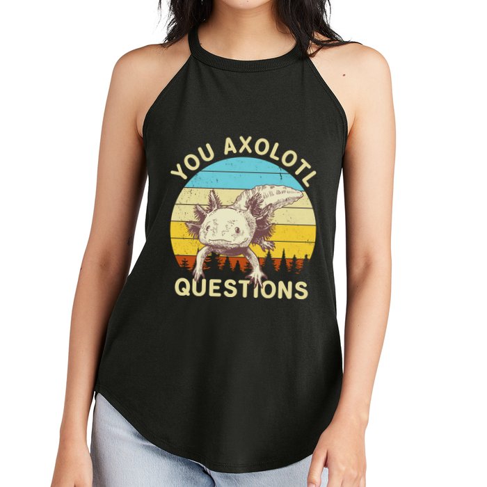 You Axolotl Questions Retro Funny Reptile Women's Perfect Tri Rocker Tank