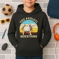 You Axolotl Questions Retro Funny Reptile Kids Hoodie