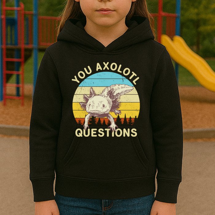 You Axolotl Questions Retro Funny Reptile Kids Hoodie