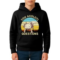 You Axolotl Questions Retro Funny Reptile Kids Hoodie
