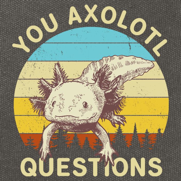 You Axolotl Questions Retro Funny Reptile Cotton Canvas Backpack
