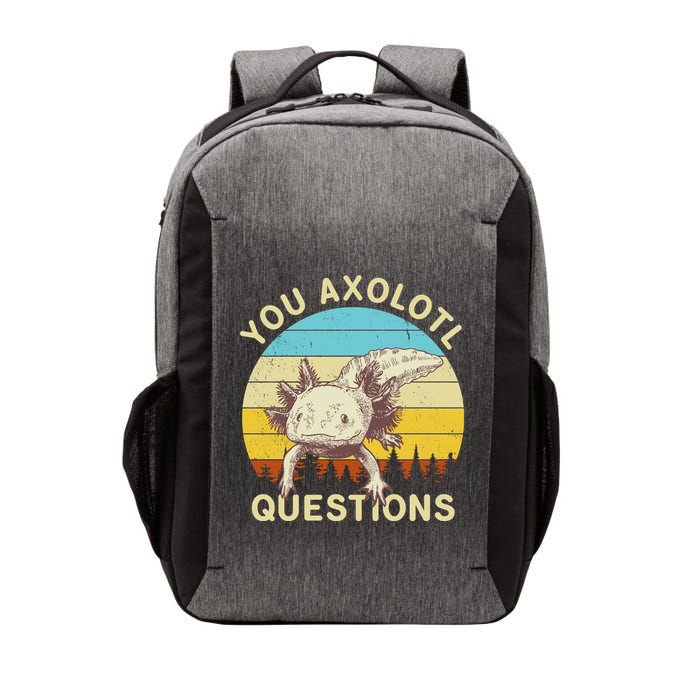 You Axolotl Questions Retro Funny Reptile Vector Backpack