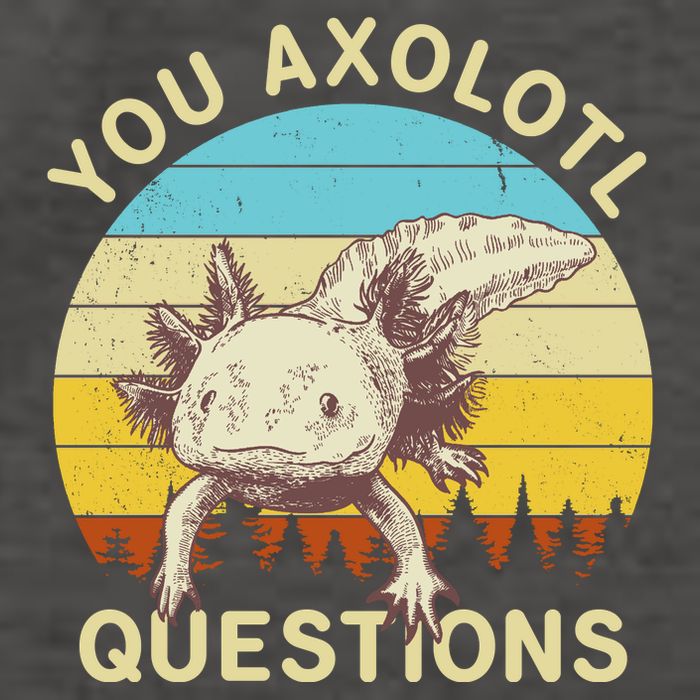 You Axolotl Questions Retro Funny Reptile Vector Backpack