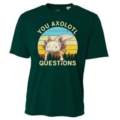 You Axolotl Questions Retro Funny Reptile Cooling Performance Crew T-Shirt