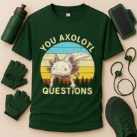 You Axolotl Questions Retro Funny Reptile Cooling Performance Crew T-Shirt