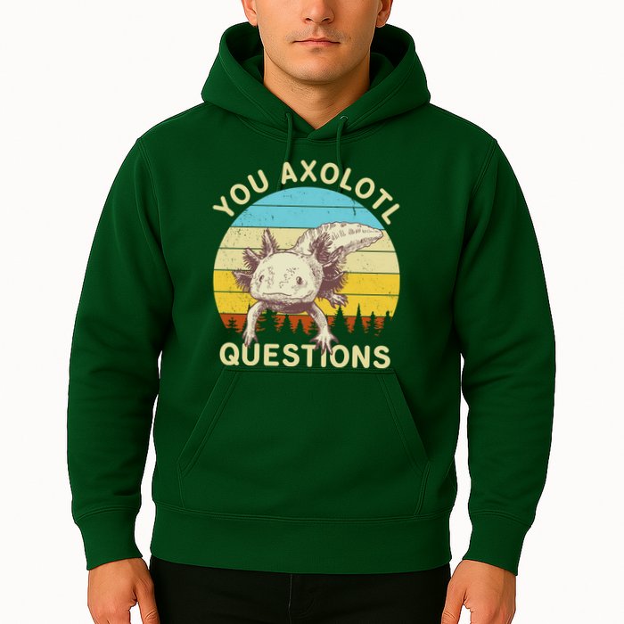 You Axolotl Questions Retro Funny Reptile Hoodie