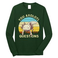 You Axolotl Questions Retro Funny Reptile Long Sleeve Shirt