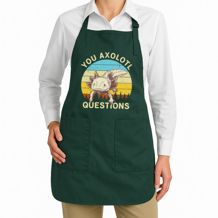 You Axolotl Questions Retro Funny Reptile Apron