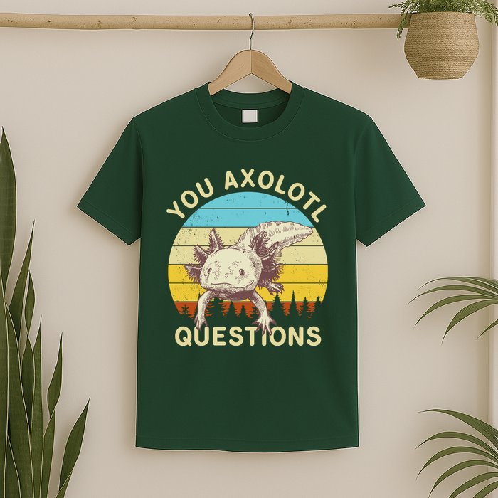 You Axolotl Questions Retro Funny Reptile T-Shirt