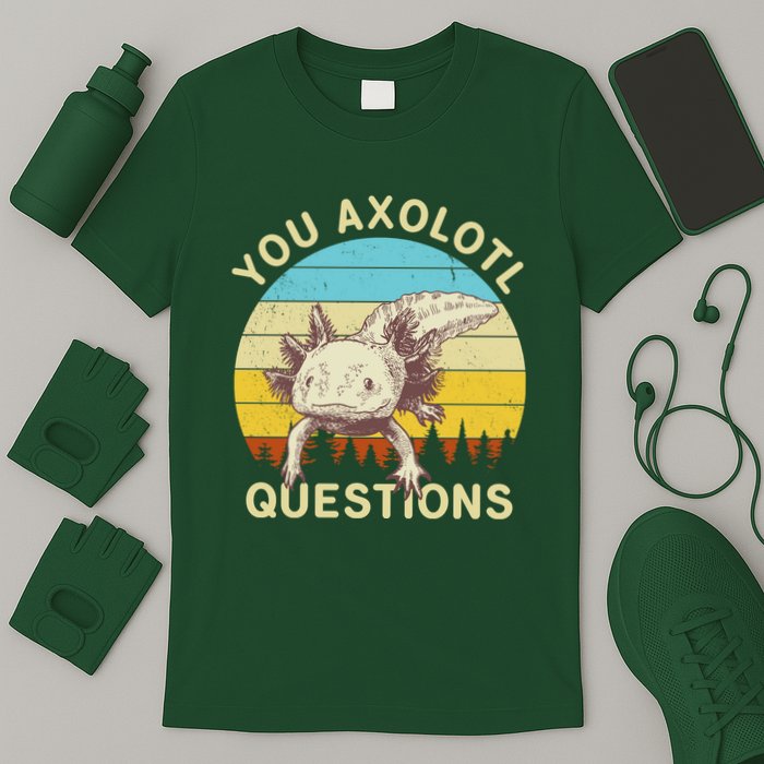 You Axolotl Questions Retro Funny Reptile T-Shirt