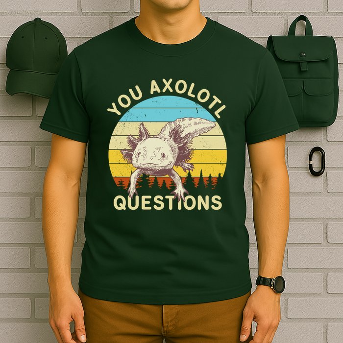 You Axolotl Questions Retro Funny Reptile T-Shirt