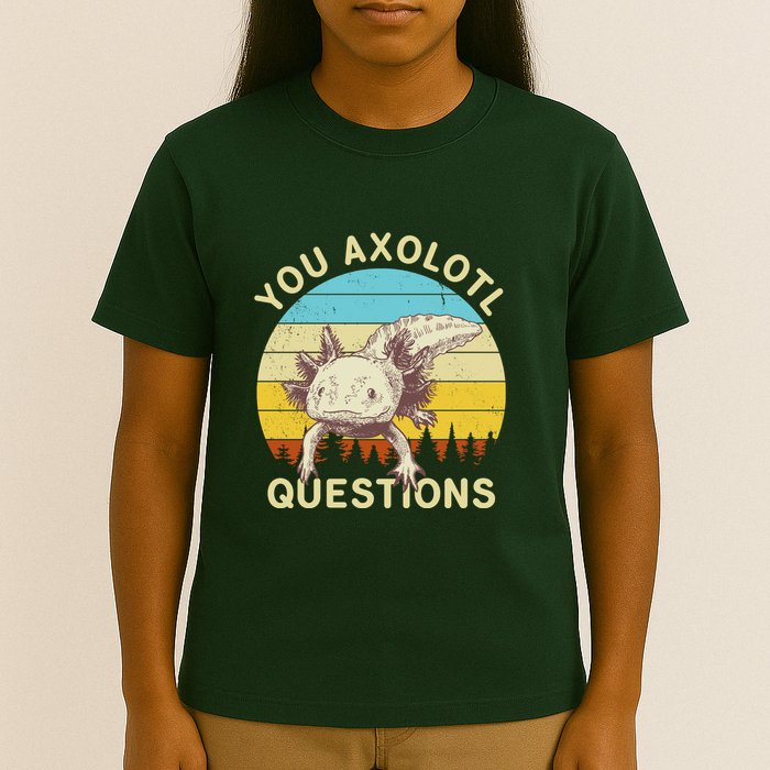 You Axolotl Questions Retro Funny Reptile T-Shirt