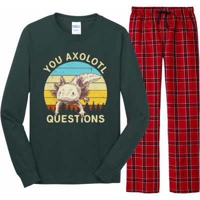 You Axolotl Questions Retro Funny Reptile Long Sleeve Pajama Set