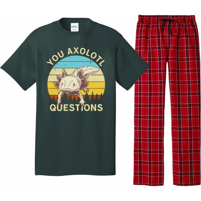 You Axolotl Questions Retro Funny Reptile Pajama Set