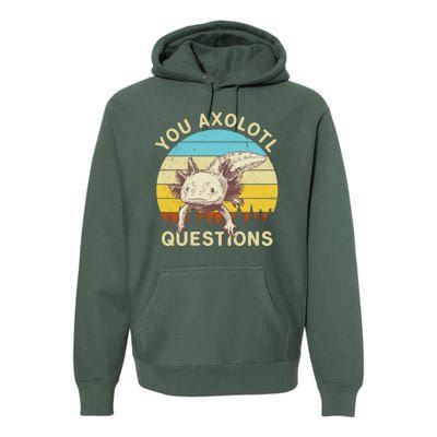 You Axolotl Questions Retro Funny Reptile Premium Hoodie