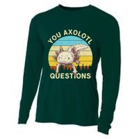 You Axolotl Questions Retro Funny Reptile Cooling Performance Long Sleeve Crew