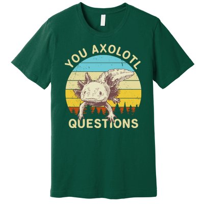 You Axolotl Questions Retro Funny Reptile Premium T-Shirt