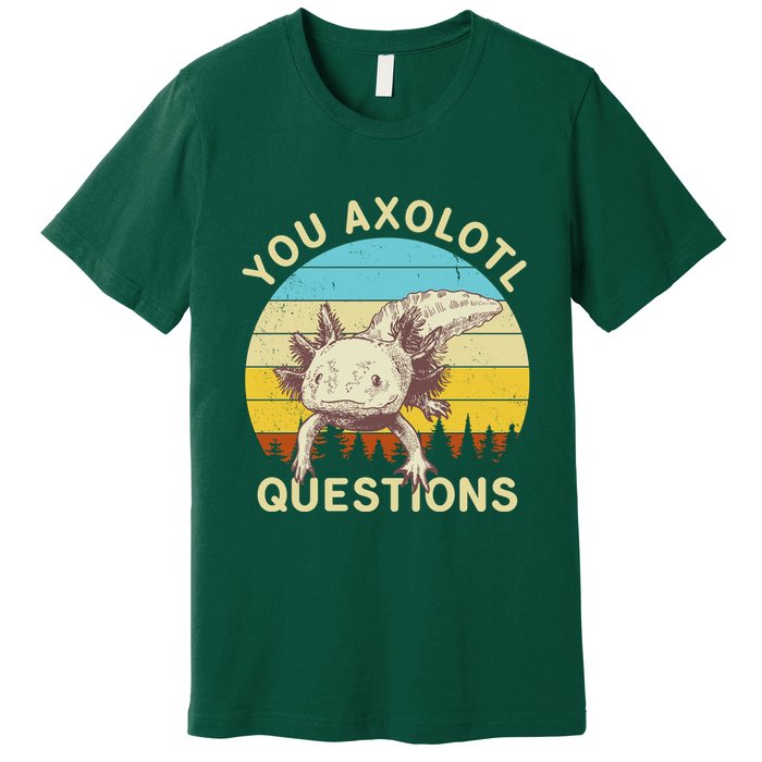You Axolotl Questions Retro Funny Reptile Premium T-Shirt