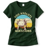 You Axolotl Questions Retro Funny Reptile Womens T-Shirt