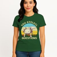 You Axolotl Questions Retro Funny Reptile Womens T-Shirt