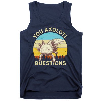 You Axolotl Questions Retro Funny Reptile Tank Top