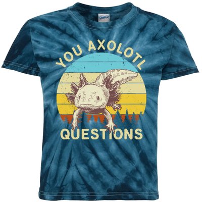 You Axolotl Questions Retro Funny Reptile Kids Tie-Dye T-Shirt