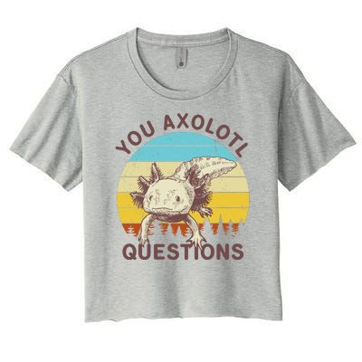 You Axolotl Questions Retro Funny Reptile Women's Crop Top Tee