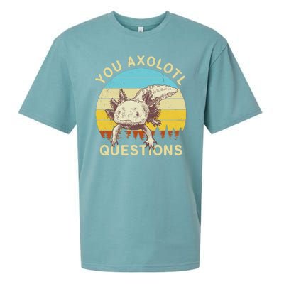 You Axolotl Questions Retro Funny Reptile Sueded Cloud Jersey T-Shirt