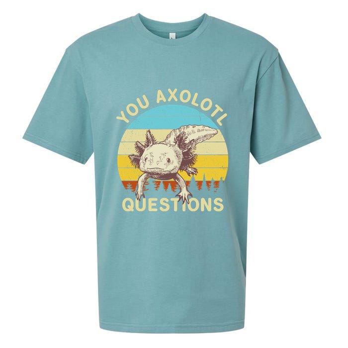 You Axolotl Questions Retro Funny Reptile Sueded Cloud Jersey T-Shirt