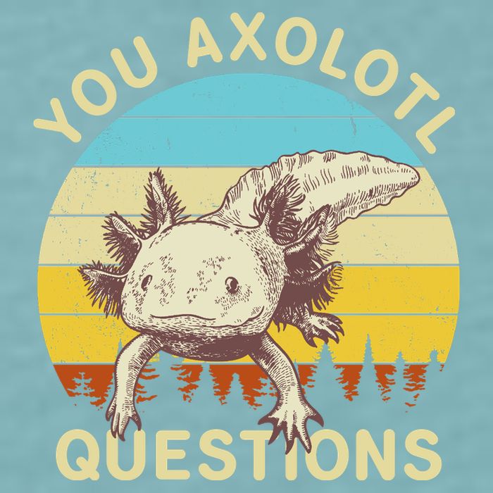 You Axolotl Questions Retro Funny Reptile Sueded Cloud Jersey T-Shirt