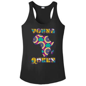 Young African Queen African Cloth Pattern Celebrating Black History Ladies PosiCharge Competitor Racerback Tank