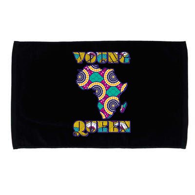 Young African Queen African Cloth Pattern Celebrating Black History Microfiber Hand Towel