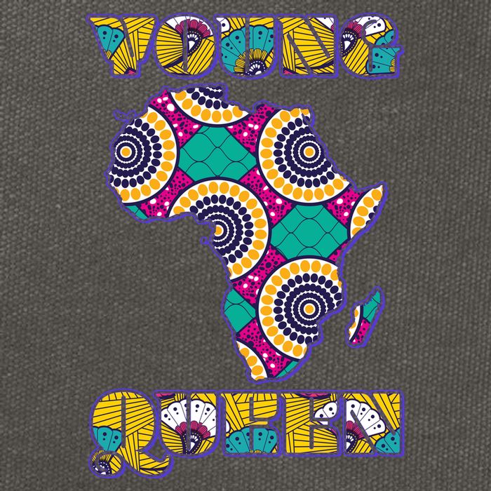 Young African Queen African Cloth Pattern Celebrating Black History Cotton Canvas Backpack