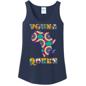 Young African Queen African Cloth Pattern Celebrating Black History Ladies Essential Tank