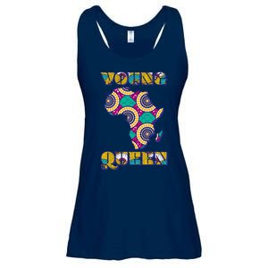 Young African Queen African Cloth Pattern Celebrating Black History Ladies Essential Flowy Tank