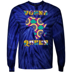 Young African Queen African Cloth Pattern Celebrating Black History Tie-Dye Long Sleeve Shirt