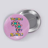 Young African Queen African Cloth Pattern Celebrating Black History Button