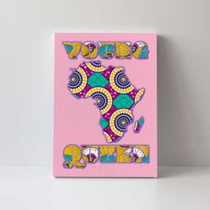 Young African Queen African Cloth Pattern Celebrating Black History Canvas