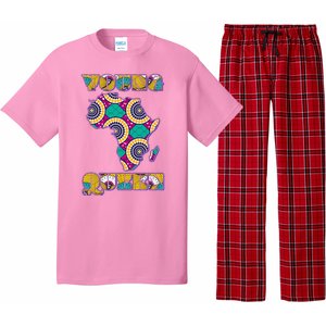 Young African Queen African Cloth Pattern Celebrating Black History Pajama Set