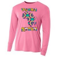 Young African Queen African Cloth Pattern Celebrating Black History Cooling Performance Long Sleeve Crew