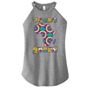 Young African Queen African Cloth Pattern Celebrating Black History Women's Perfect Tri Rocker Tank