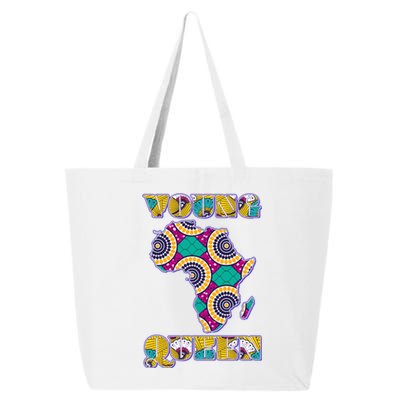 Young African Queen African Cloth Pattern Celebrating Black History 25L Jumbo Tote